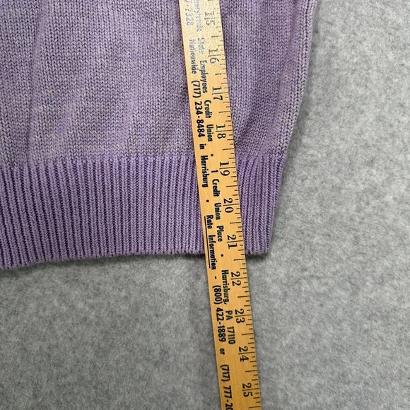 VTG Liz Claiborne Golf Womens S Lavender Argyle Knit V Neck Sweater Vest USA - Picture 8 of 8